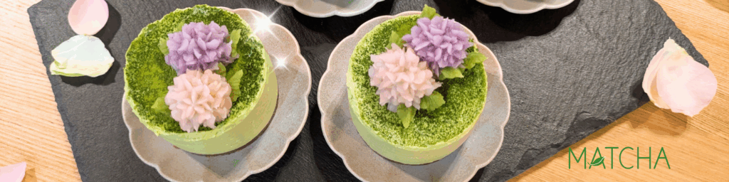 sweetkapuaの紫陽花の抹茶レアチーズケーキ